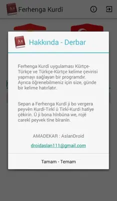 Ferhenga Kurdî android App screenshot 1